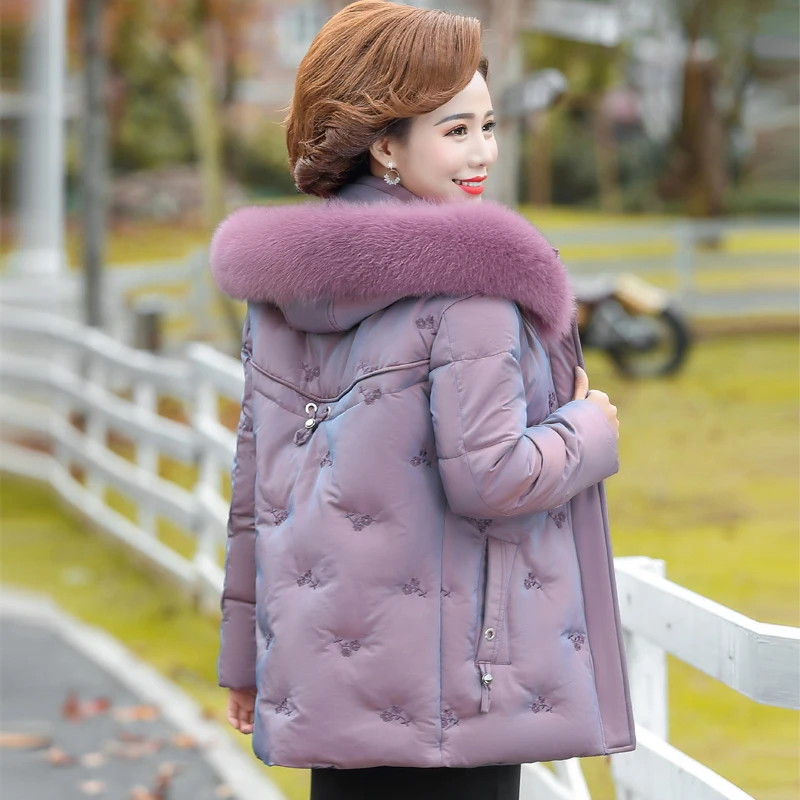 2022 New Winter Jacket Women Parka Fashion Short Coat Hooded Parkas Slim with Fur Collar Warm Snow Wear Padded Clothes K150