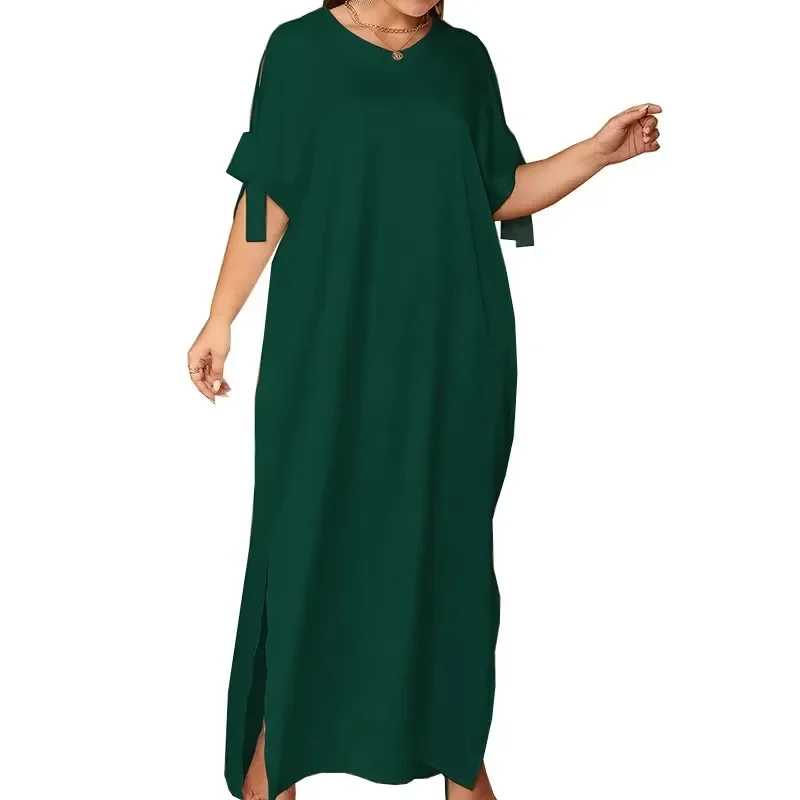 Свободный кафтан Causa с разрезом Абая летняя мода Ближний Восток женские белые