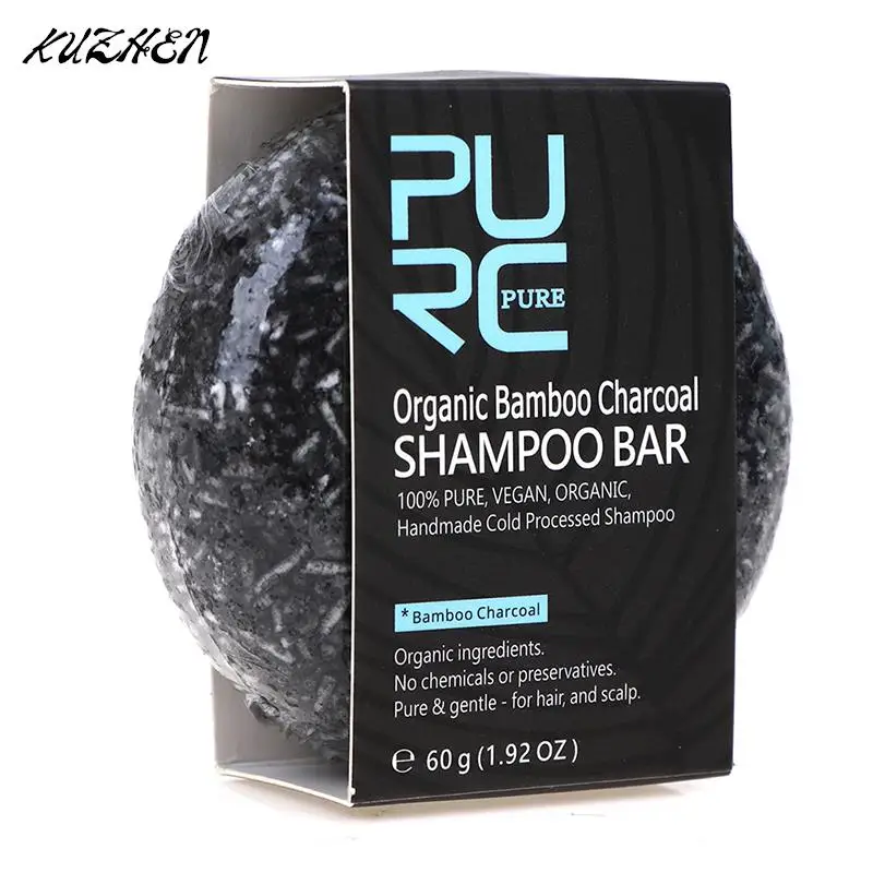 Dye Bamboo Charcoal Clean Detox Soap Bar Black Hair Shampoo
