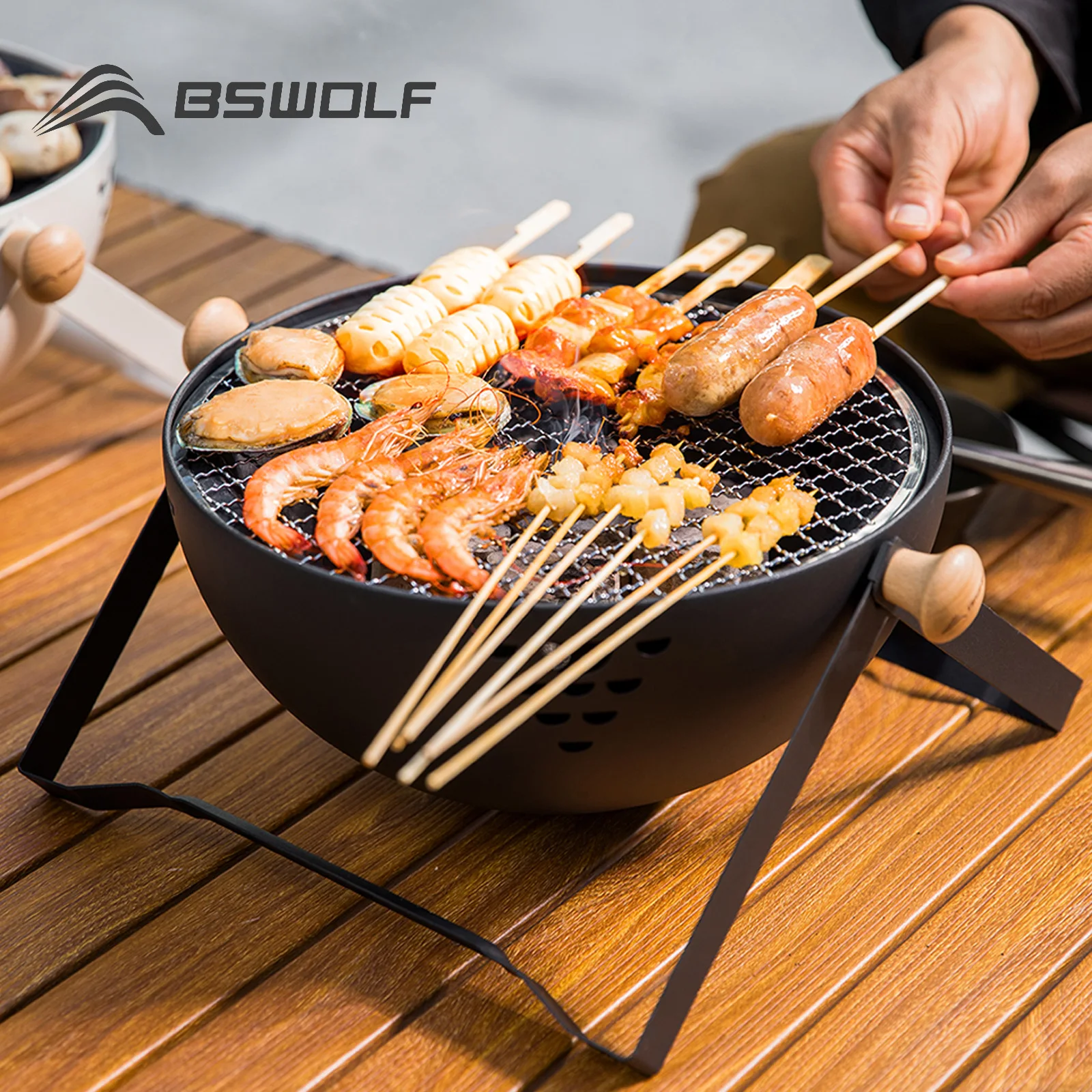 BSWOLF Печь для барбекю Периферийная плита домашнего пользователя Набор печей