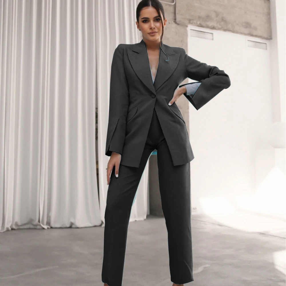 1 Button Women's Suit 2 Piece Set (jacket+vest) Pants Sets Luxury Elegant Blazers Chic Woman Clothing 2023 Blazer Suits