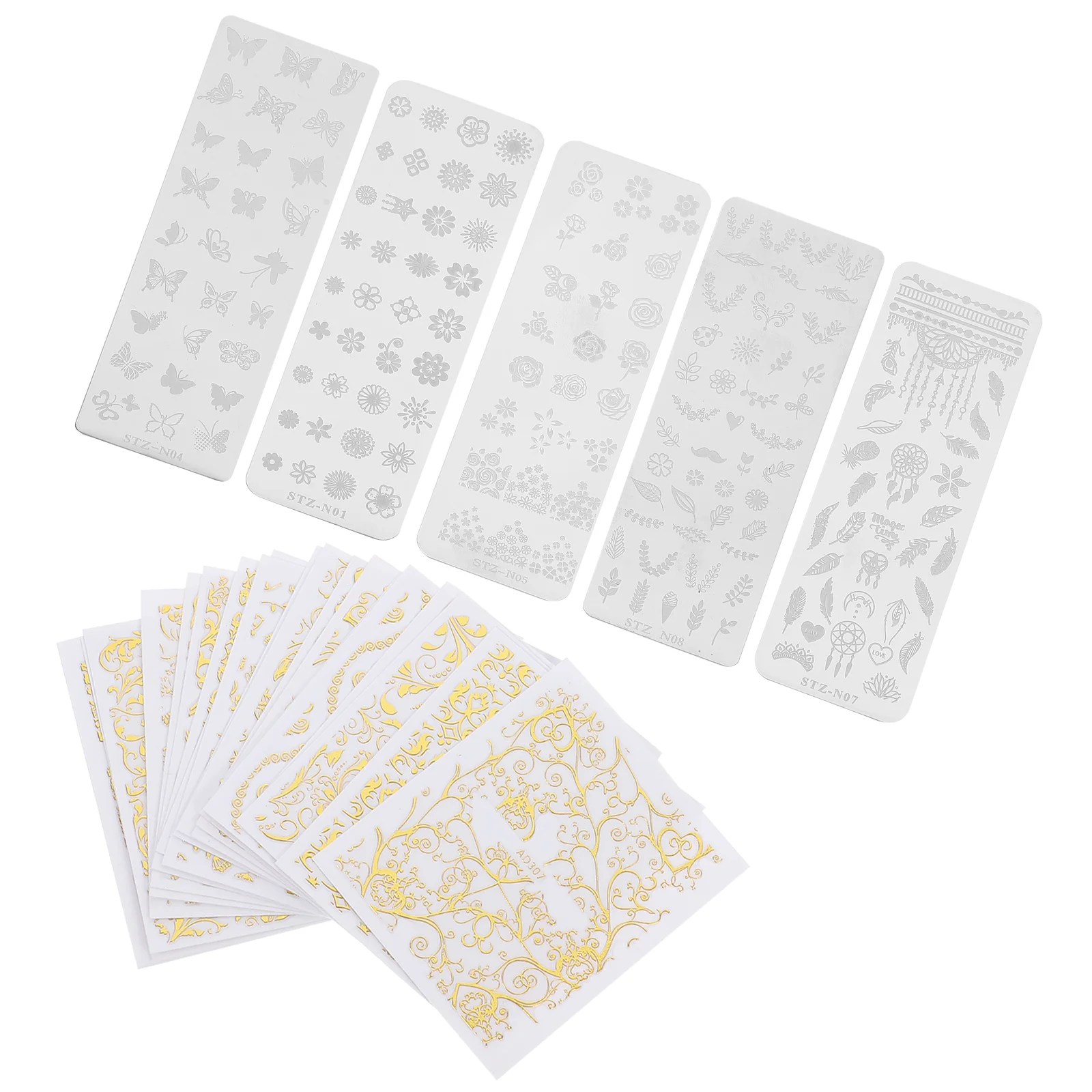 

Nail Stamp Stampingplate Plates Template Kit Stencils Stamper Design Templates Flower Manicure Steeltools Transfer Image Diy