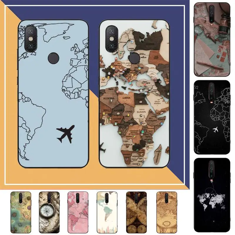 

Map Phone Case for Redmi Note 8 7 9 4 6 pro max T X 5A 3 10 lite pro