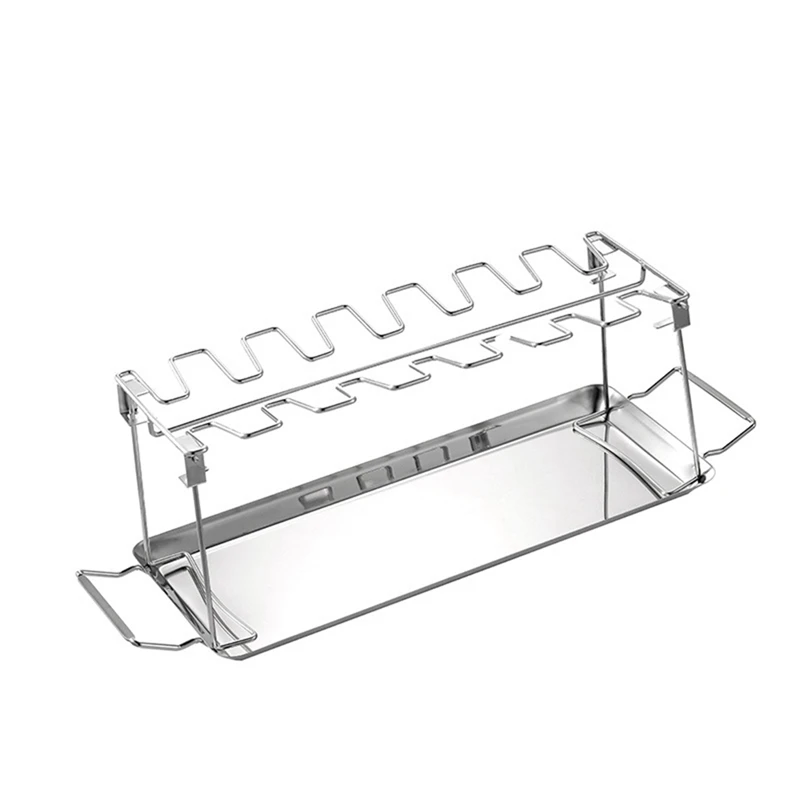 

Chicken Leg Wing Grill Rack Folding Barbecue Rack BBQ Chicken Drumsticks Holder 2PCS