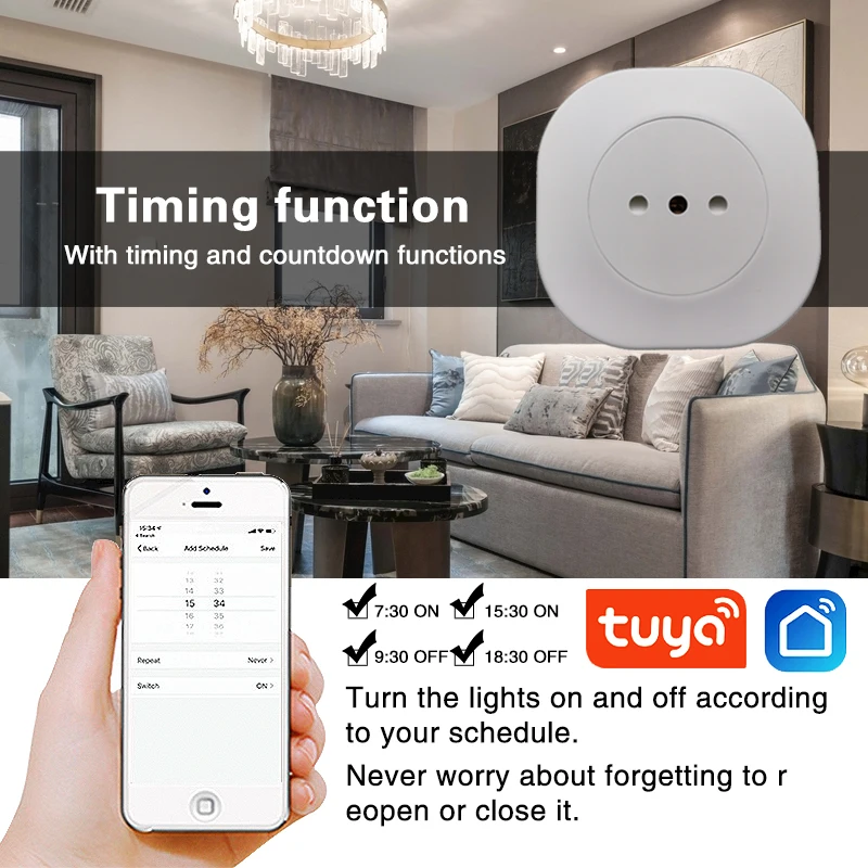 Чили Италия 16A Wi-Fi Smart Plug Home Tuya Life Бытовая техника Розетка питания Голосовое