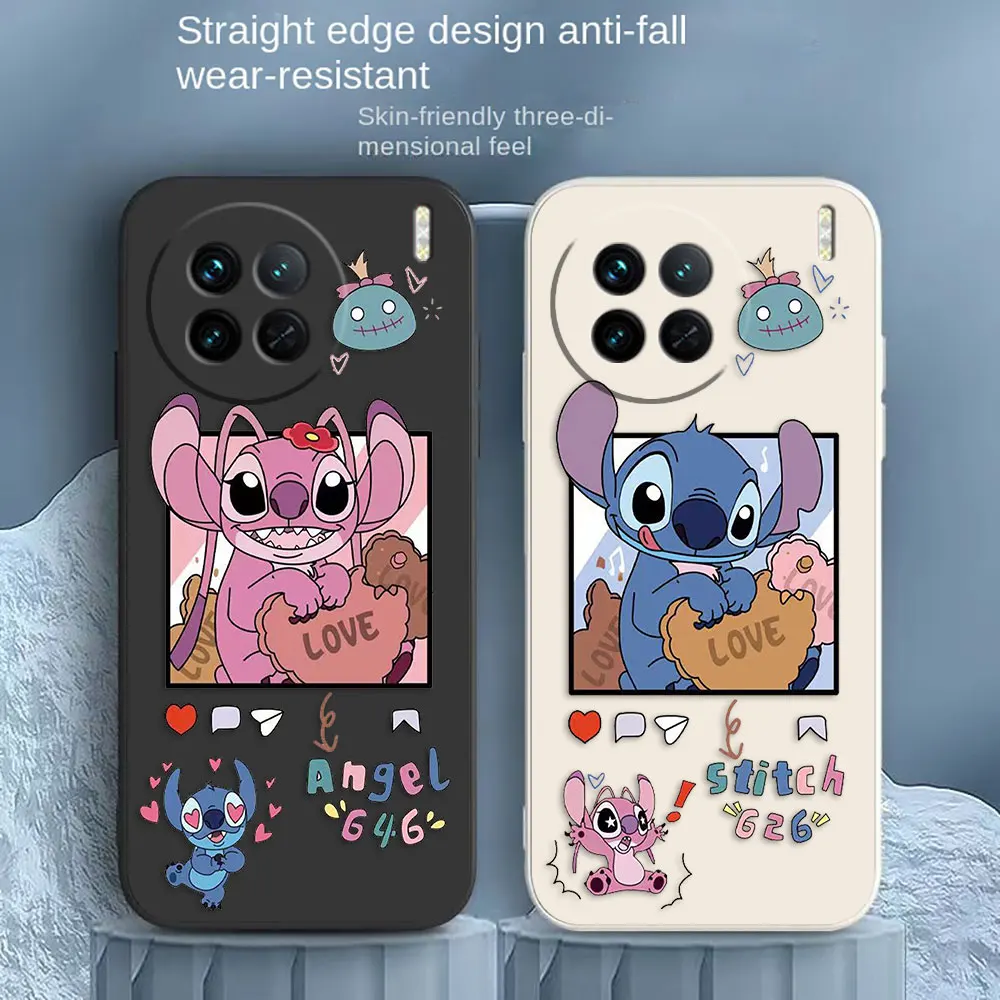 

Cute Angel Lilo & Stitch Phone Case For VIVO X21I X21S X23 X27 X30 X50 X60 X70 X80 X90 5G PRO PLUS Colour Liquid Case Funda Capa