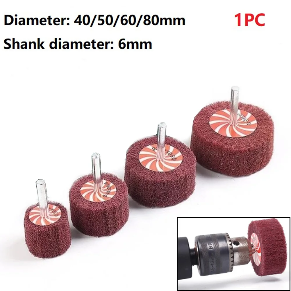 

6mm Shank Flap Fiber Grinding Head Wheel Abrasive Scouring Pad Nylon Polishing Metal Polishing And Deburring Fiber Grinding Head