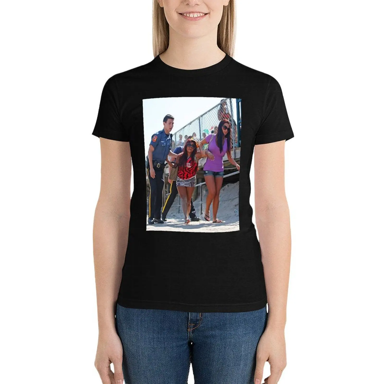 Футболка женская с коротким рукавом и графическим принтом в Корейском стиле