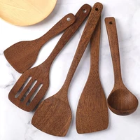 wooden kitchen utensils set wooden spoons for cooking natural wenge wood non stick pots kitchen spatula set for cooking gift