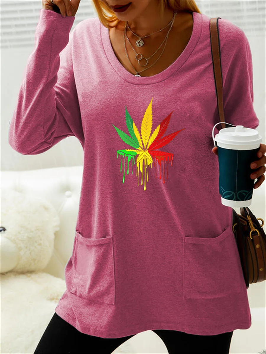 

Women Spring Pocket Tops Plus Sizes Tees Vintage Ruffles Femme Big Large T Shirts Full Long Sleeve Loose Casual Befree Boho