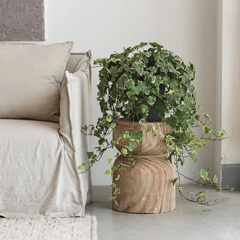 Деревянный приставной столик в японском стиле для гостиной ручная работа