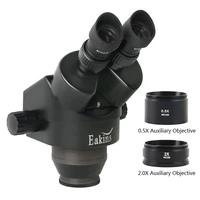 7x 45x 3 5x 90x lab stereo microscope head binocular microscope magnification continuous zoom 0 5x 2 0x auxiliary objective lens