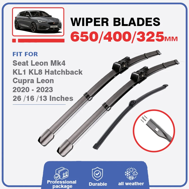 

Front Rear Wiper Blade For Cupra Seat Leon Mk4 KL1 KL8 2020 - 2023 Hatchback Windscreen Windshield Window Glass Accessories 2022