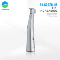 shengjian dental 15 increasing red rings contra angle low speed handpiece push button internal four way spray with fiber optic
