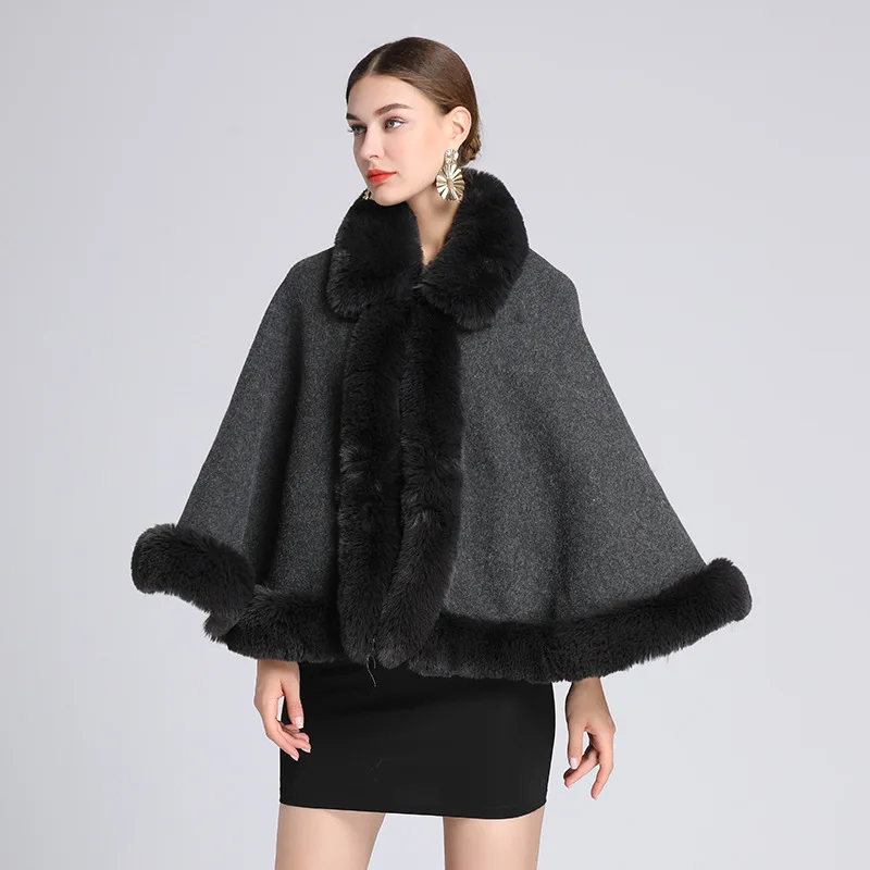 New Winter Long Sleeve Imitation Otter Rabbit Hair Coat Women Fashion Warm Fur Coats Outerwear Fake Fur Shawl Women Clothing