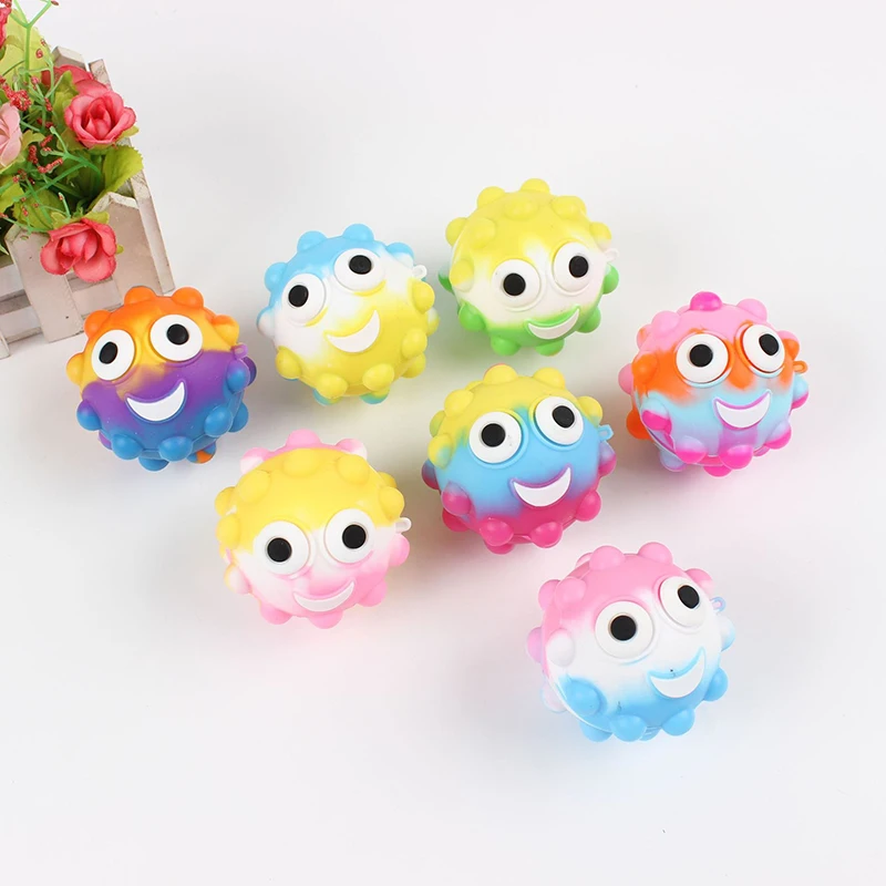 

3D Eye-Popping Decompression Stress Ball Fingertip Vent Balls Fidget Toy Soft Squishy Push Bubble Simple Dimple Antistress Toys