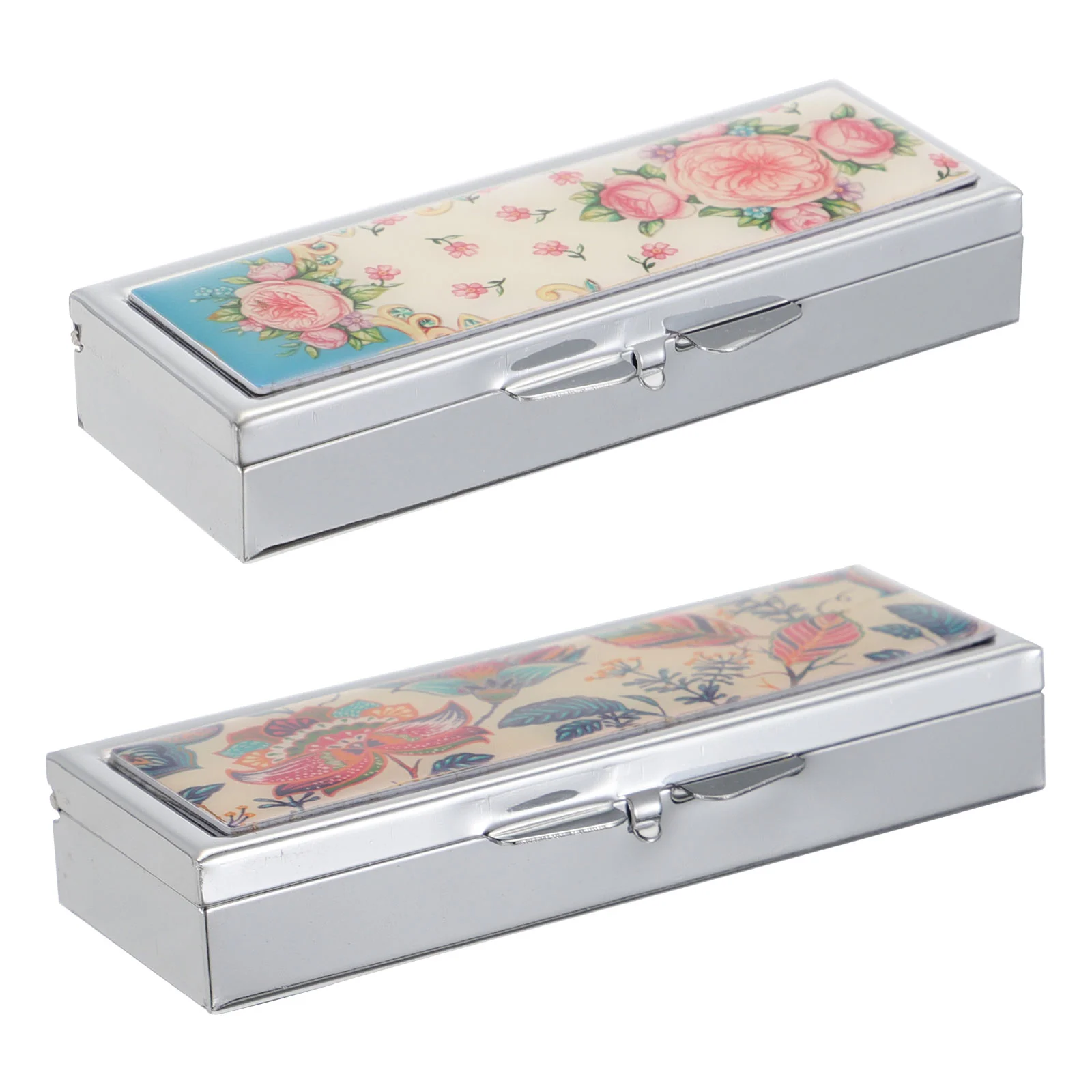 

Organizer Box Travel Case Weekly Portable Dispenser Container Medication Pillboxes Storage Steel Pillbox Holder Reminder Vitamin