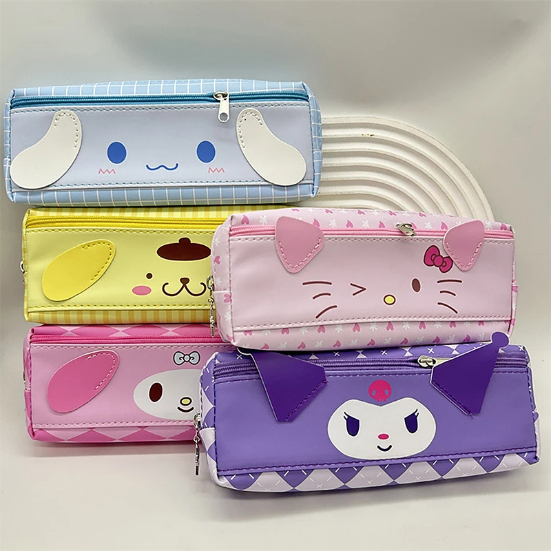 Пенал Sanrio из искусственной кожи для хранения косметики Kuromi Hello kitty женский модный