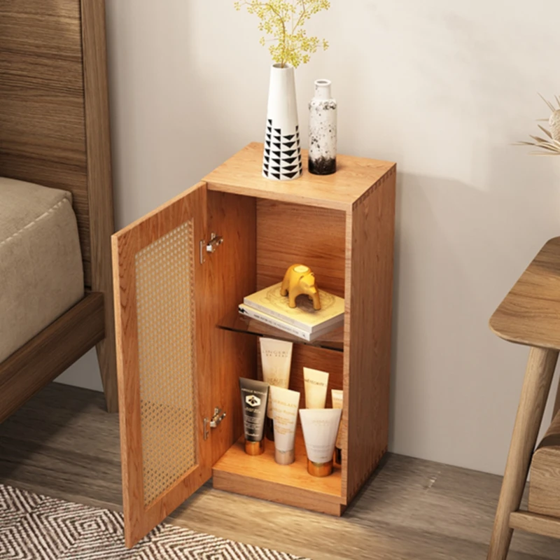 Кофейные прикроватные тумбочки для спальни угловой шкаф скандинавские узкий