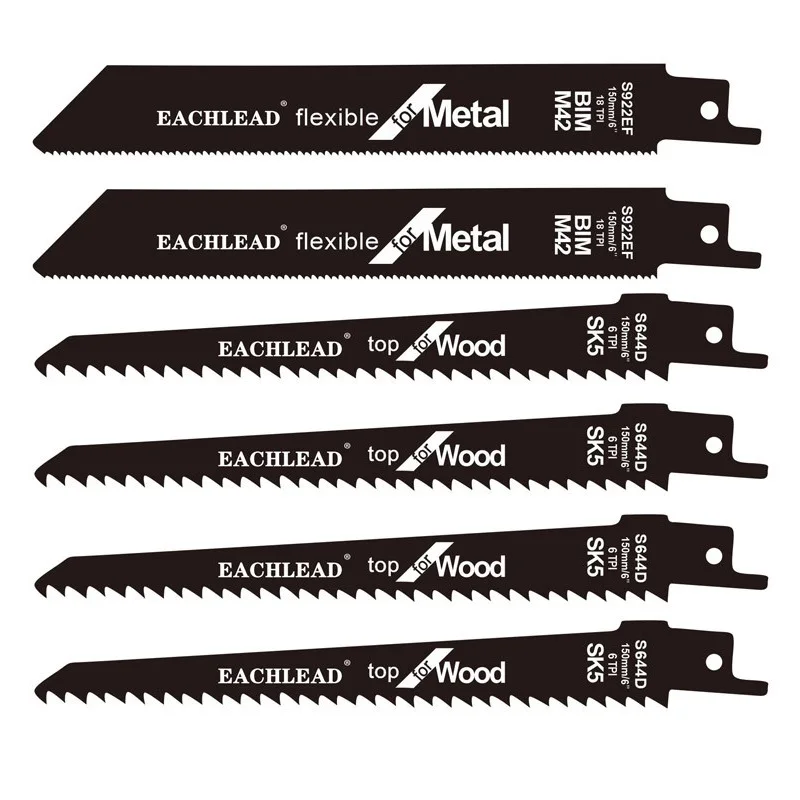 

New Reciprocating/Saber Saw Blade Set S644D/S922EF for Wood /Metal Cutting Fine/Medium Teeth DIY Power Tool Accessories