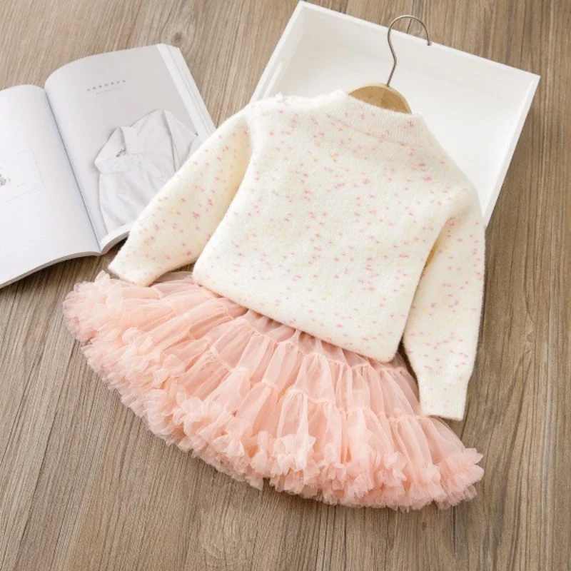 Комплект свитера для девочек осенне-зимний новый свитер с длинными рукавами и