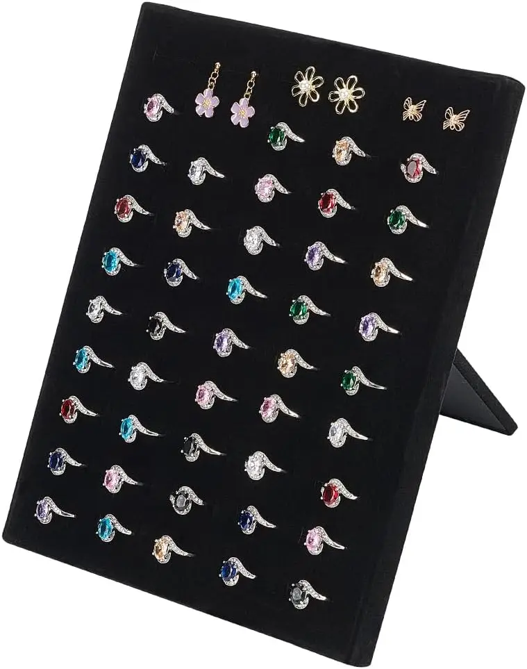 

Бархатная подставка для колец 50 ячеек