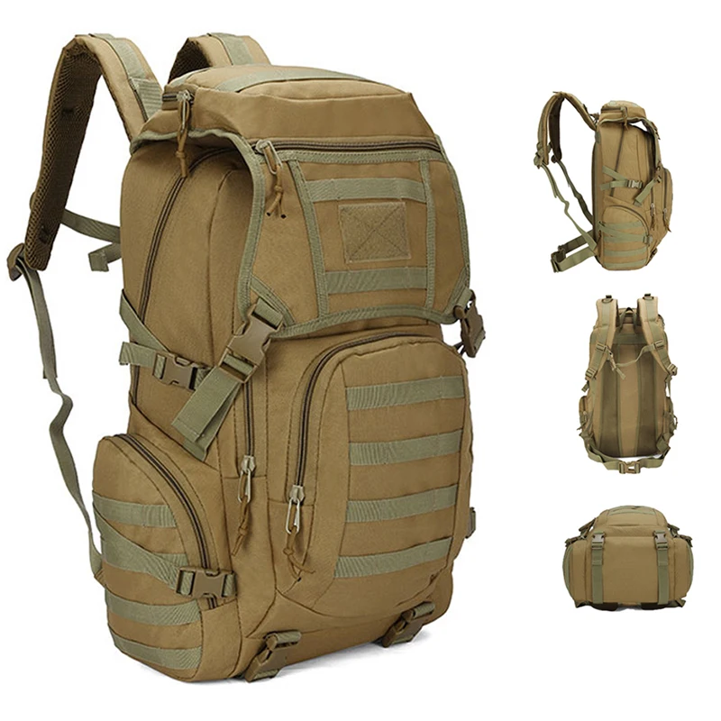 

Военный тактический рюкзак для кемпинга, пешего туризма, армейский рюкзак с системой «Молле», уличная сумка для рыбалки, спорта, охоты, скалолазания, водонепроницаемая сумка 50 л