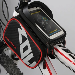 new waterproof touch screen bicycle bag frame front top bike bag double pouch cycling bag big in cell phone accessories free global shipping