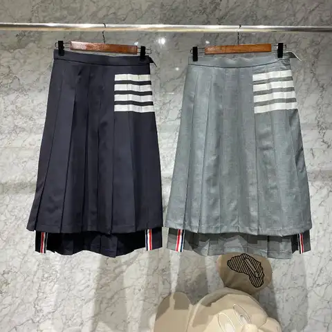 Женская длинная юбка в полоску, белая плиссированная юбка средней длины в Корейском стиле, весна 2019
