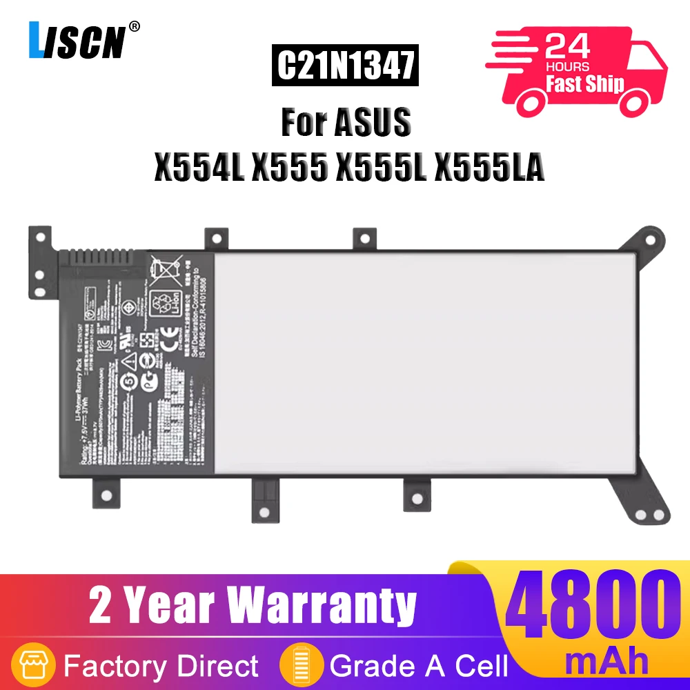 LISCN 37Wh C21N1347 Аккумулятор для ноутбука ASUS X554 X554L X555 X555L X555LN X555LD X555SJ X555MA F554 F554L F555