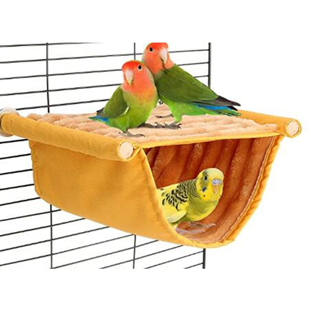 

Pet Bird Parrot Nest Soft Plush Bird Parrot Hammock Warm Hanging Bed For Pet Cave Cage Hut Tent Toy House for Small Animals