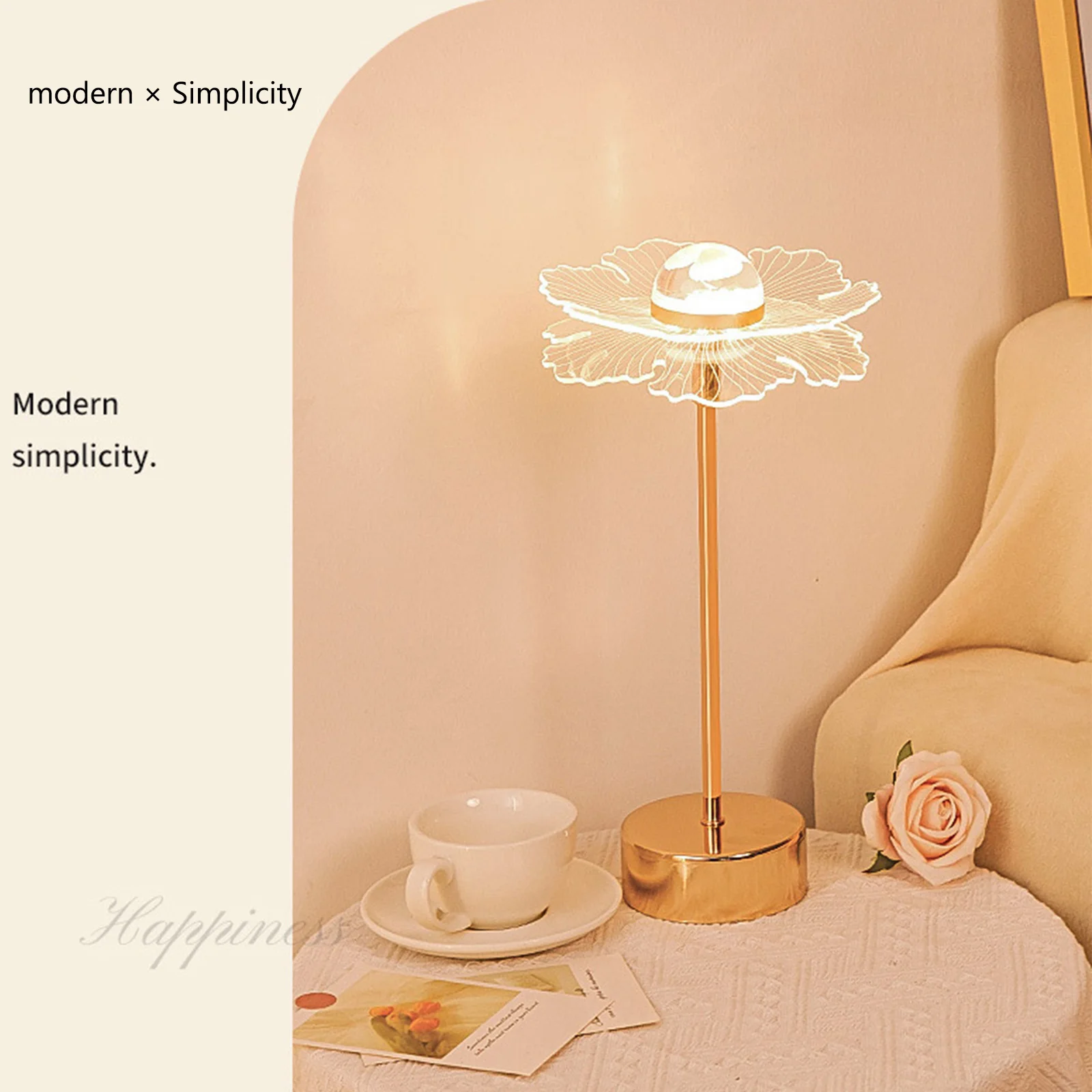 

LED Bedroom Atmosphere Light Art Crafts Acrylic Bedroom Nightlamp Ornaments 180-degree Adjustable Lampshade Home Room Decoration