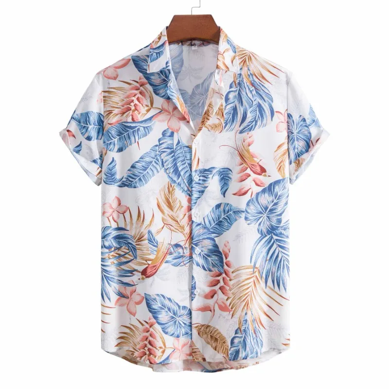 

Мужская одежда 2023 летняя новая мужская модная трендовая рубашка с принтом Повседневная рубашка с коротким рукавом в праздничном стиле