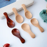 1pcs small mini wood condiment scoop flatware coffee tea sugar salt wood spoons home living cooking tools kitchen gadgets