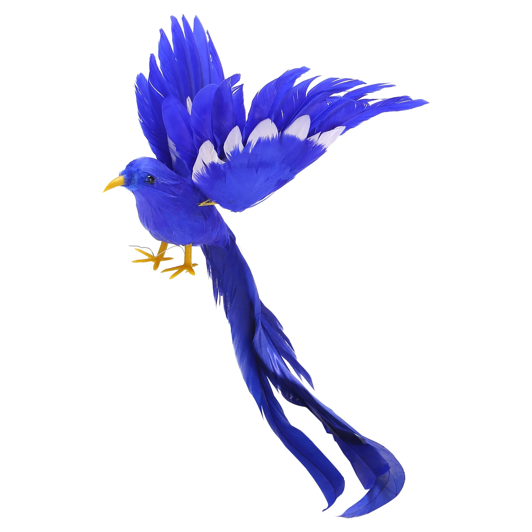 

Artificial Bird Feathers Plastic Figurine Landscape Ornament Garden Decor Christmas DIY Halloween - #2(blue tail), 28 * 5 * 3cm