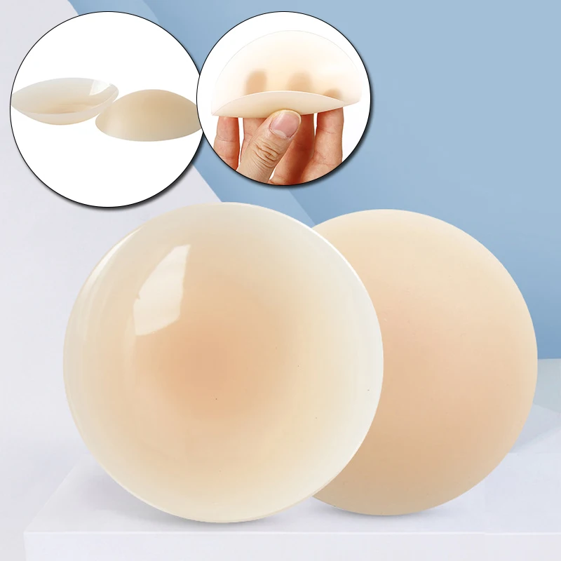 Self-adhesive Silicone Chest Stickers Women Breast Nipple Cover Bra Pad Reusable Invisible Thin Natural Color Chest Paste