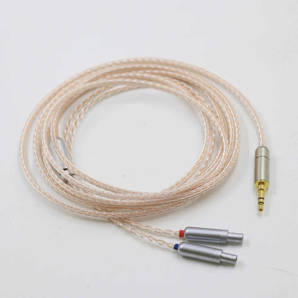 Плетеный кабель для наушников Haldane PCOCC 16-жильный медный серебристый Sennheiser HD800 HD800s