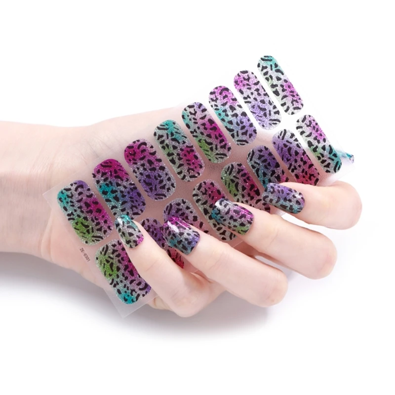 

Semi Cured Gel Strips Polish Art Stickers Wraps Sticker Nails for Women Girls Decorations Birthday Party
