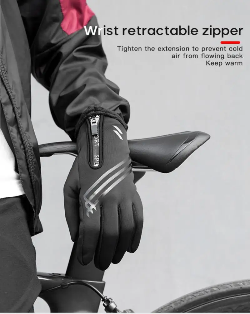 

Riding Gloves Hall Fingers Gel Sports MTB Bike Riding Racing Touch Screen Winter Gloves For Men ciclismo bike accessories