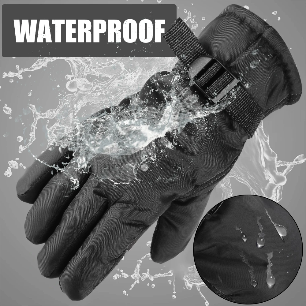 Лыжные ветрозащитные перчатки Розовые зимние теплые толстые велосипедные Спорт