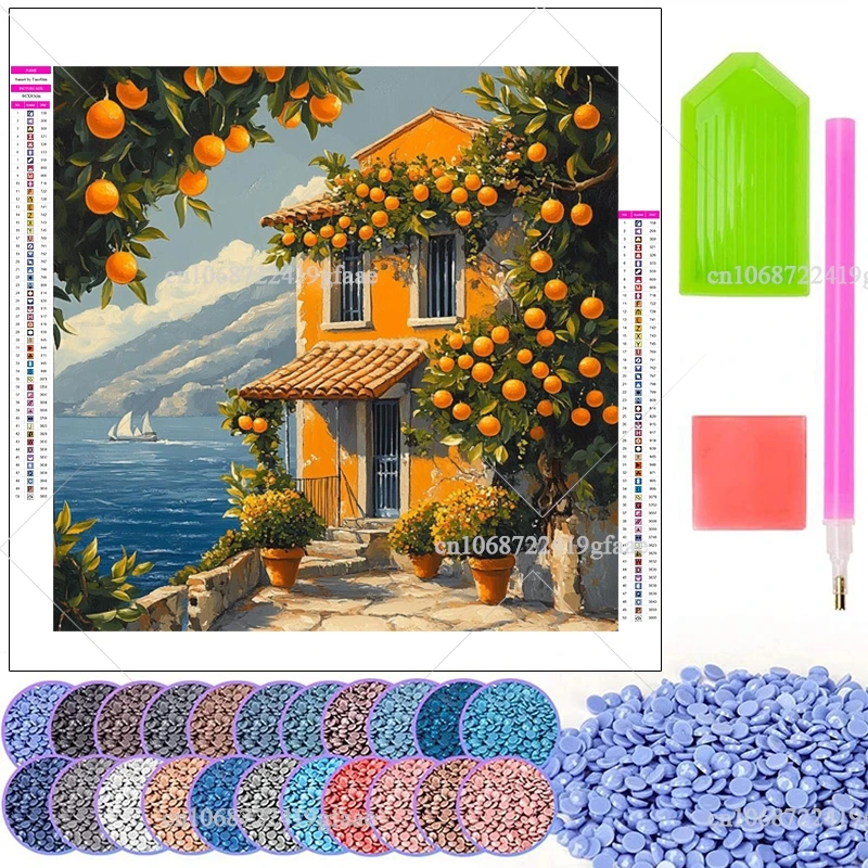 Landscape 5D Diamond Painting Kits Full Drill Rhinestone Flowers Wall Art Embroidery Mosaic Cross Stitch Home Decor