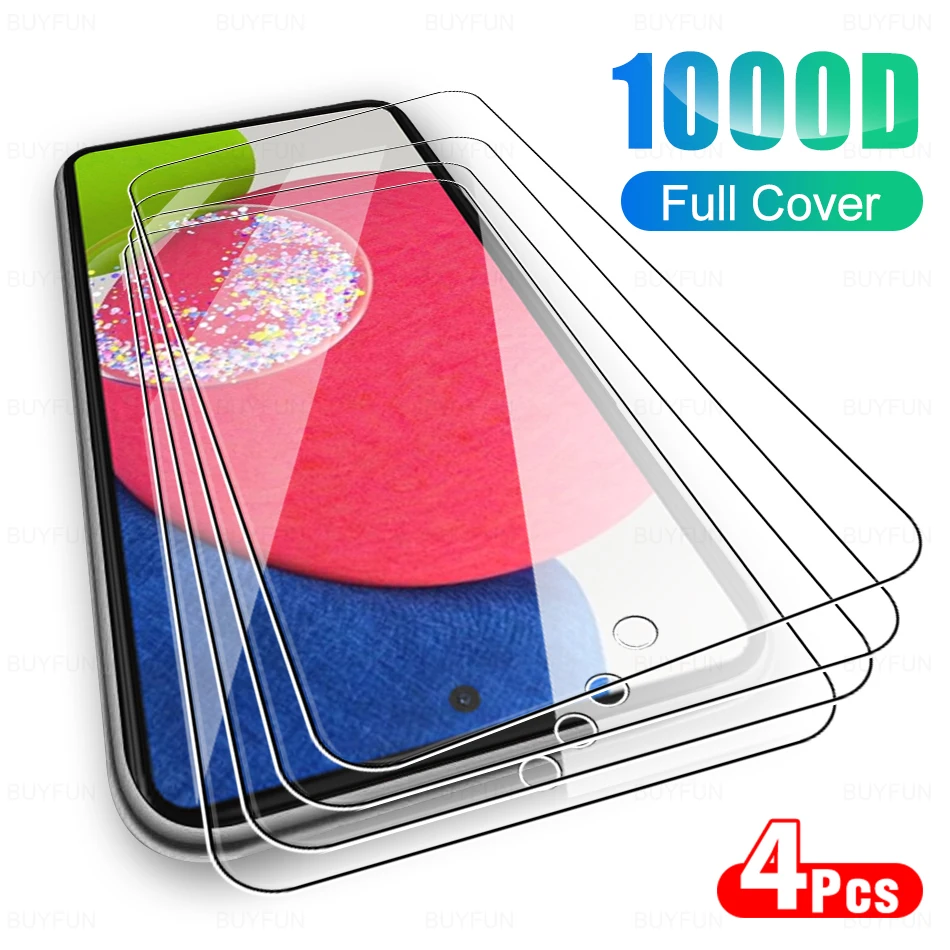

4Pcs Coverage Protective Glass For Samsung Galaxy A52S A52 A51 A50 A50S A52 S 5G Tempered Film Screen Protector On For SM-A528B