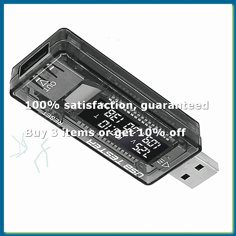 Фото USB-тестер: Измеритель тока, напряжения и емкости зарядного устройства, вольтметр с дисплеем, тестовая карта-адаптер USB для измерения тока и напряжения - DT30 №1