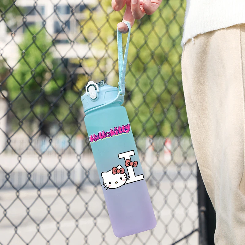 750 мл бутылка для воды Hello Kitty пластиковая чашка питья большой емкости соломенная