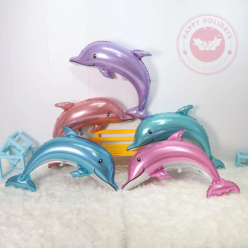 

2/5pcs New Large Dolphin Aluminum Foil Balloons Wedding Decoration Birthday Party Layout Cartoon Floating Helium Balloon Toys