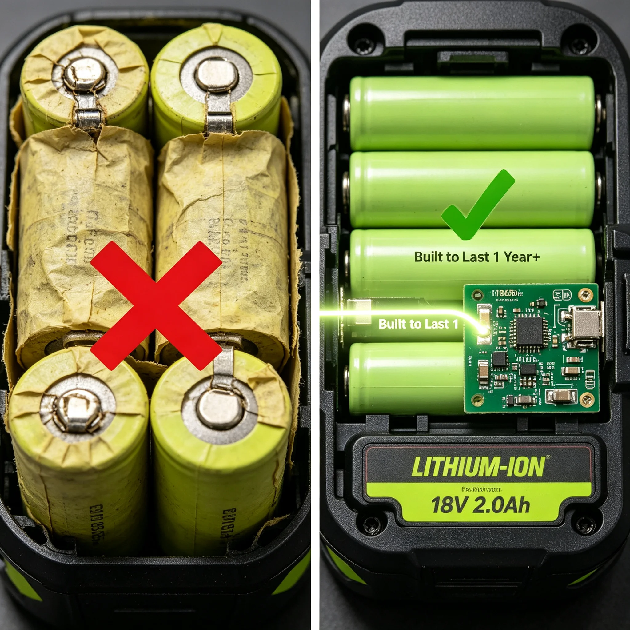 Фото Новая сменная батарея RYOBI P108 18V 2.0Ah для серии, совместима с P203 P204 P210 RB18L50 RB18L20, литий-ионная, высокой емкости. №5