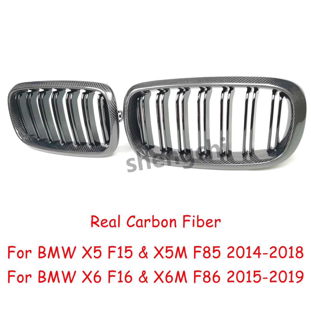 Фото Передняя решетка радиатора из карбона ABS для BMW X5 F15 X6 F16 xDrive40i xDrive50i xDrive25d, 2015-2019 гг. №4