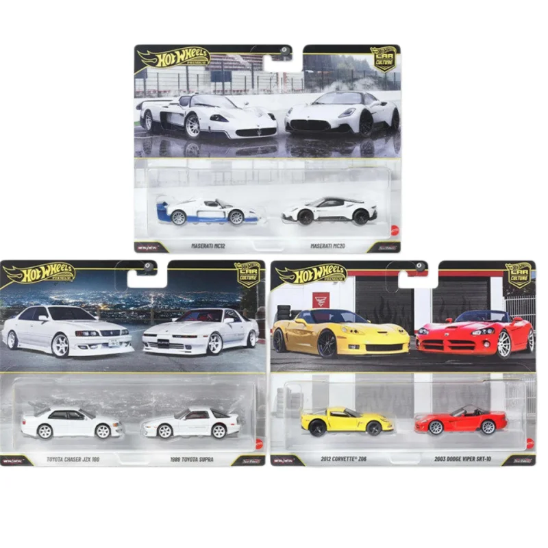 Фото Коллекционный набор Hot Wheels Gold Label Car Culture Series: две модели автомобилей Ota Chaser Jzx100 и Masera Ti, премиум-класс, литые под давлением, подарок №1