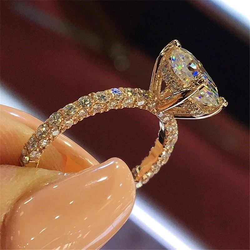 

Fashion Women Jewelry Ring Elegant Crystal Rhinestones Ring For Women Accessories Bride Wedding Party Ring Gift