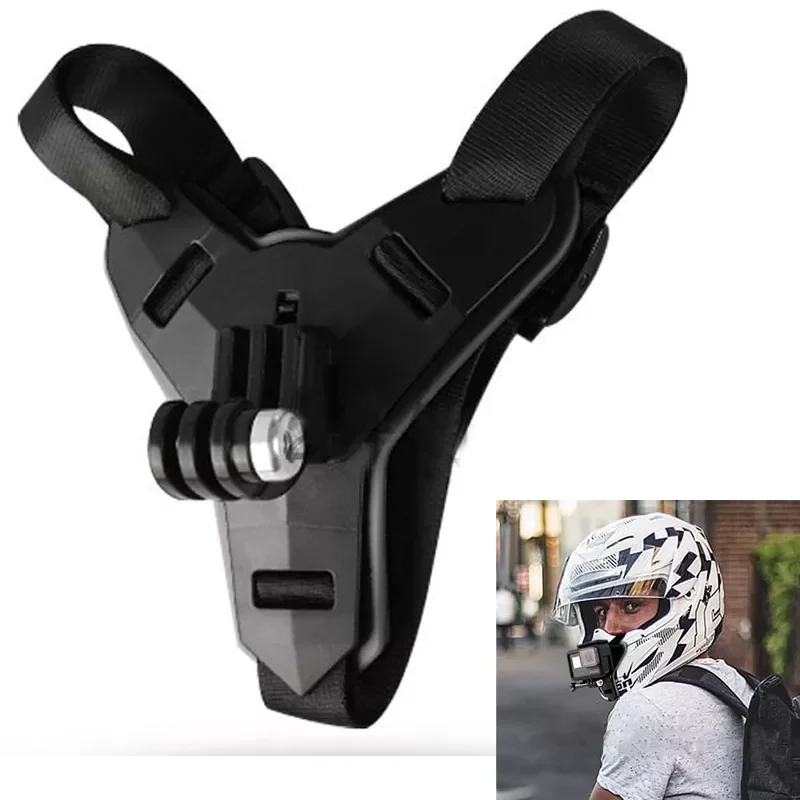 

Adjustable Strap Full Face Motorcycle Helmet Chin Mount Shockproof Holder Support For GoPro Hero 8 7 6 5 Action Sports Camera